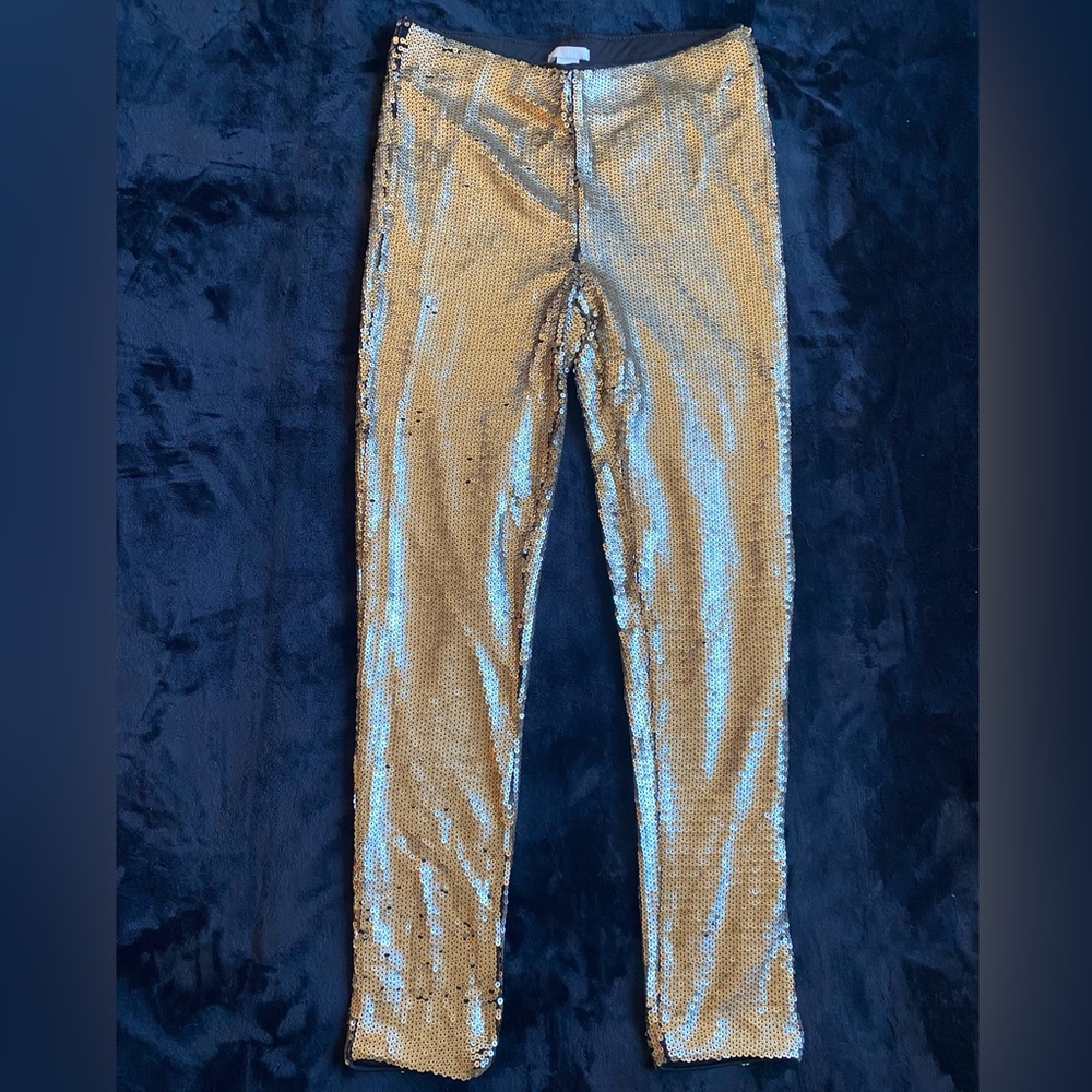 H&M Women’s Gold Sequins Straight Leg Pants